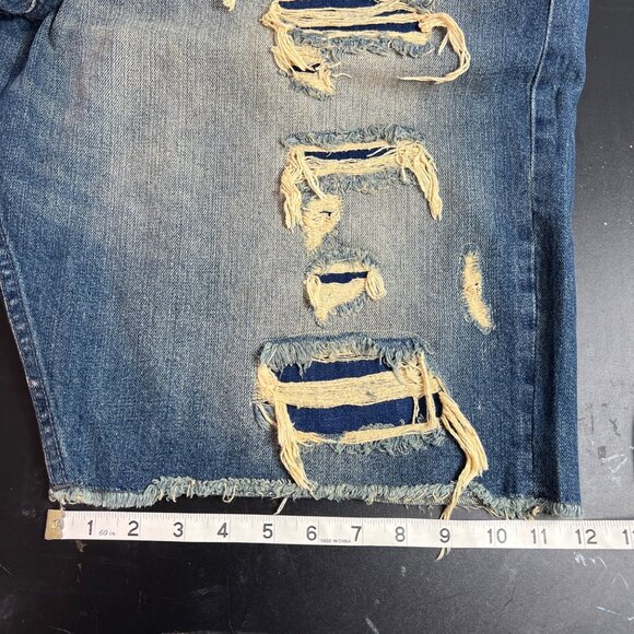 Jordan Craig Men's Distressed Ripped Jean Shorts Sz 44 Hip Hop Streetwear Grunge - Picture 10 of 13